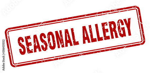 seasonal allergy stamp. square grunge sign on white background