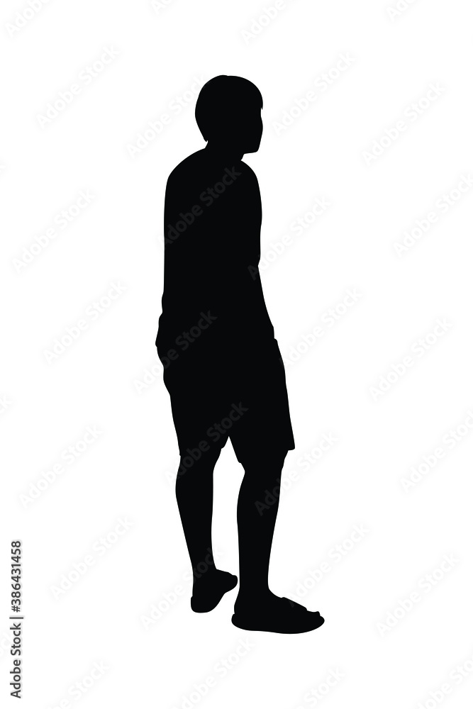 Standing man silhouette vector	
