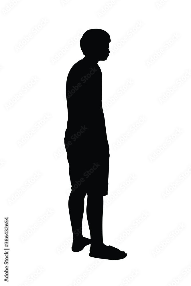 Standing man silhouette vector	
