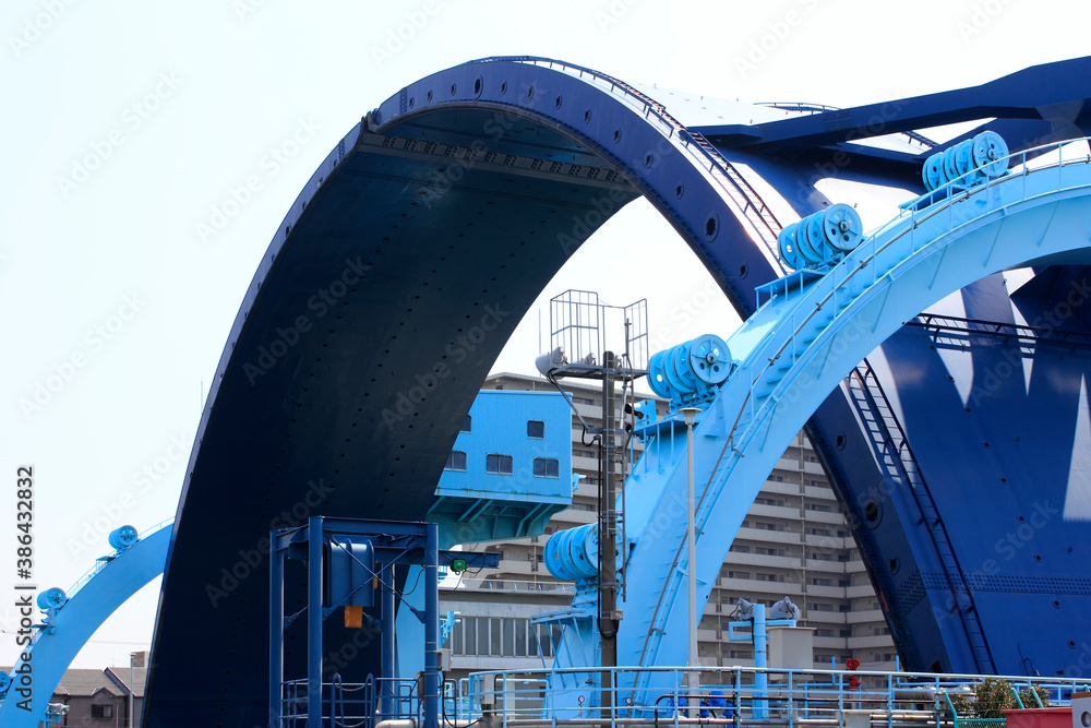 Obraz premium 河川の防潮水門