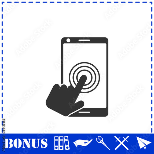 Touch screen icon flat