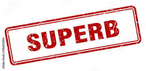 superb stamp. square grunge sign on white background