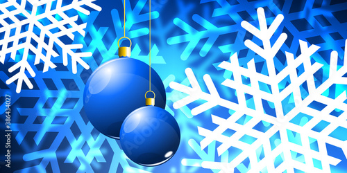 Noël Flocons et Boules Bleu