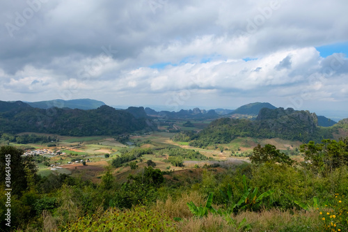View of the mountain and nature Park at thailand