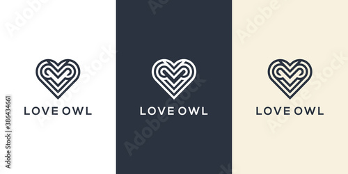 Owl Love logo illustration