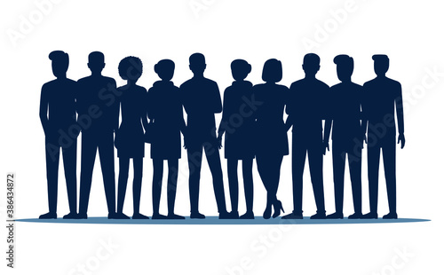 Silhouette group of people vector illustrator.