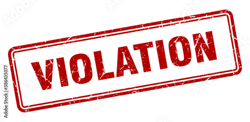 violation stamp. square grunge sign on white background