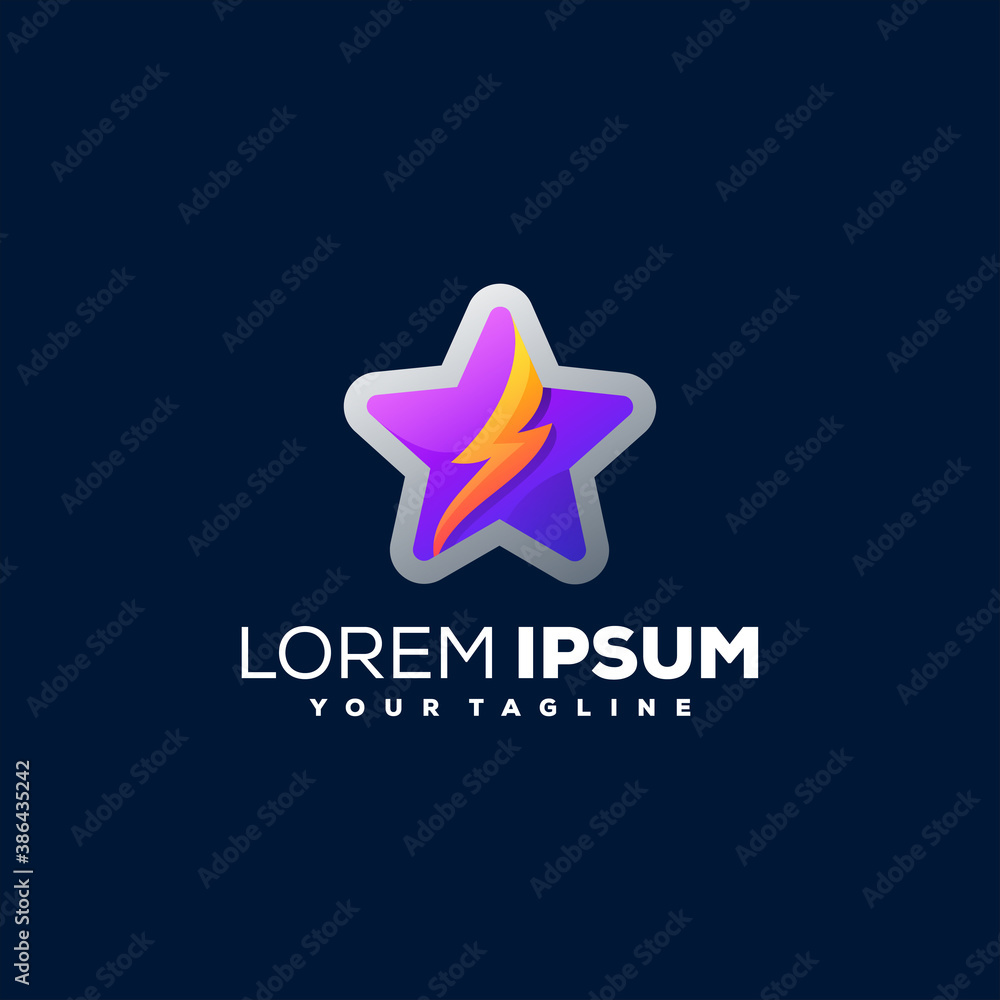 star flash gradient logo design star flash gradient logo design