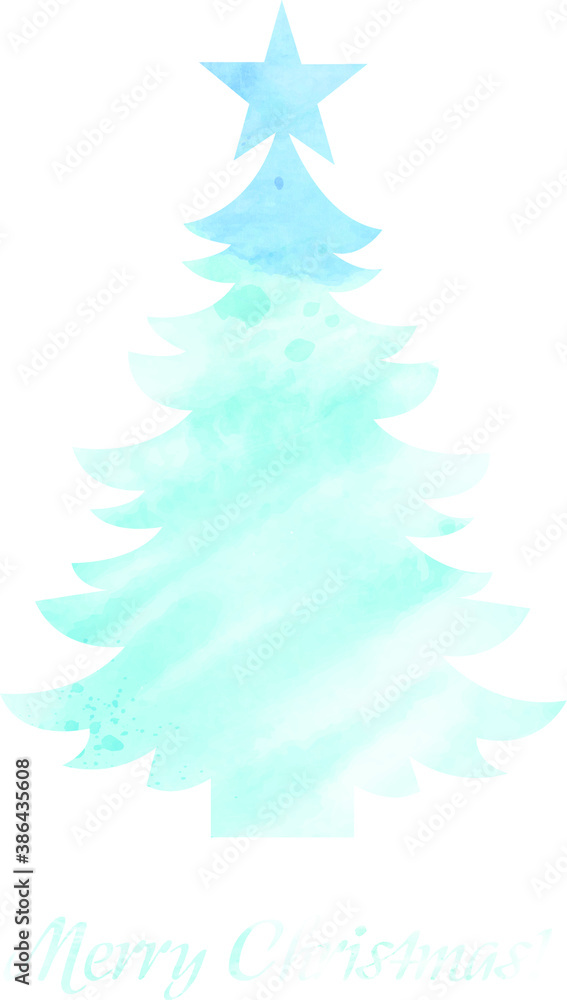 Christmas tree watercolor icon Christmas tree watercolor icon