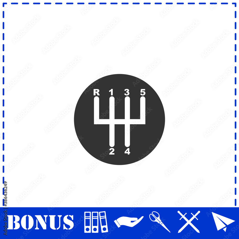 Gear shifter icon flat Gear shifter icon flat
