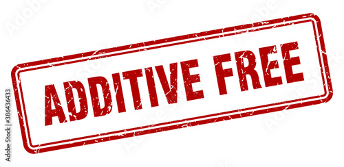 additive free stamp. square grunge sign on white background