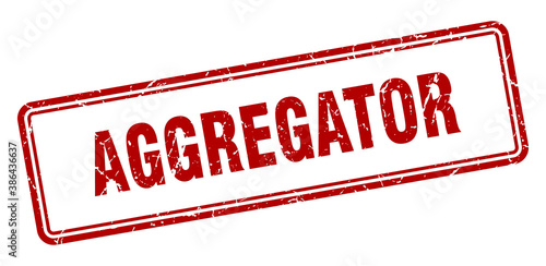 aggregator stamp. square grunge sign on white background