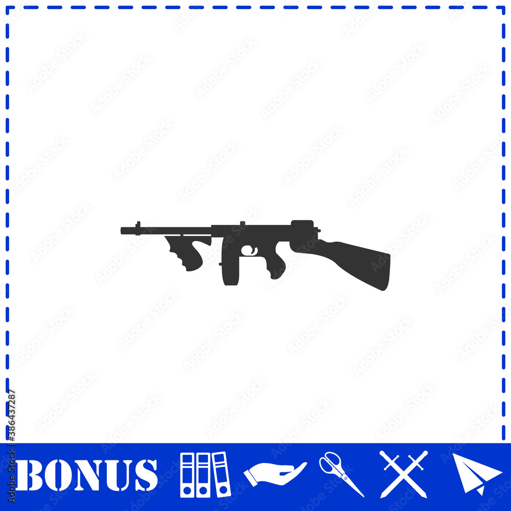 Automatic Rifle icon flat