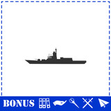 Warship icon flat
