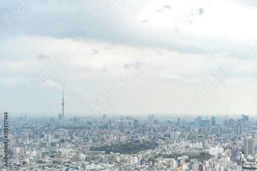 Tokyo, Japan - Mar 28, 2019:Asia business concept for real estate and corporate construction - panoramic modern city skyline aerial view of Ikebukuro in tokyo, Japan © yaophotograph