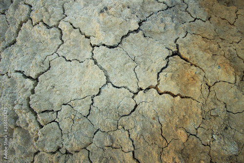 clay surface of the earth made of dry red refractory clay