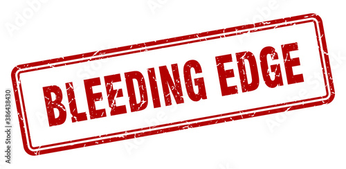 bleeding edge stamp. square grunge sign on white background