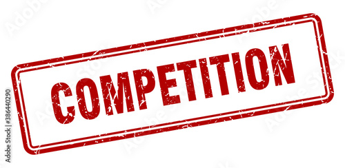 competition stamp. square grunge sign on white background