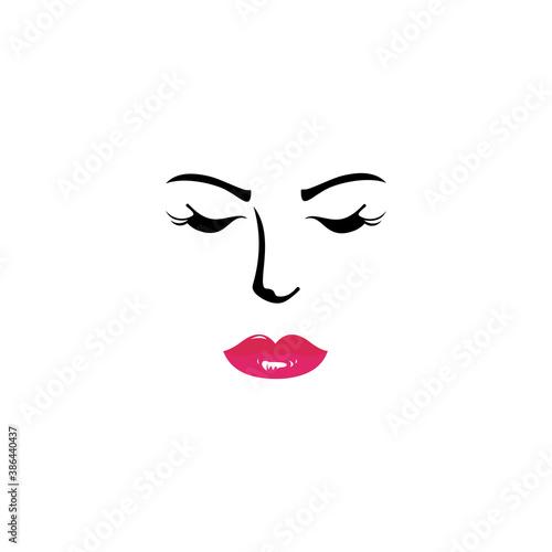 Beauty logo with white background  Beauty salon cosmetics spa hair Logotype concept icon.