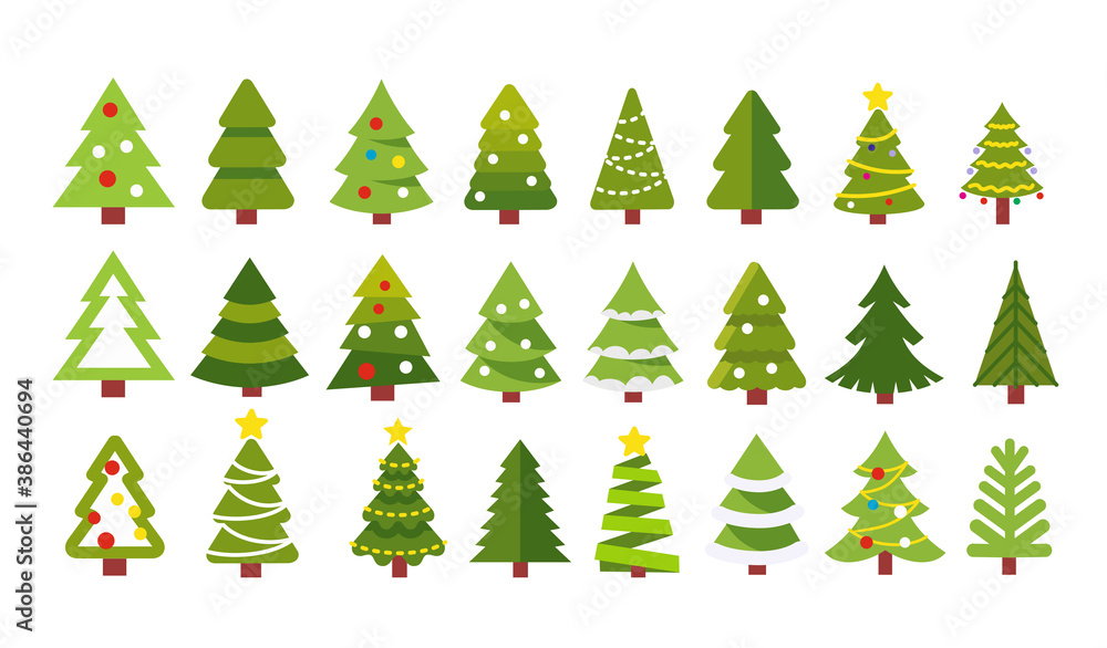 christmas trees on white background christmas trees on white background