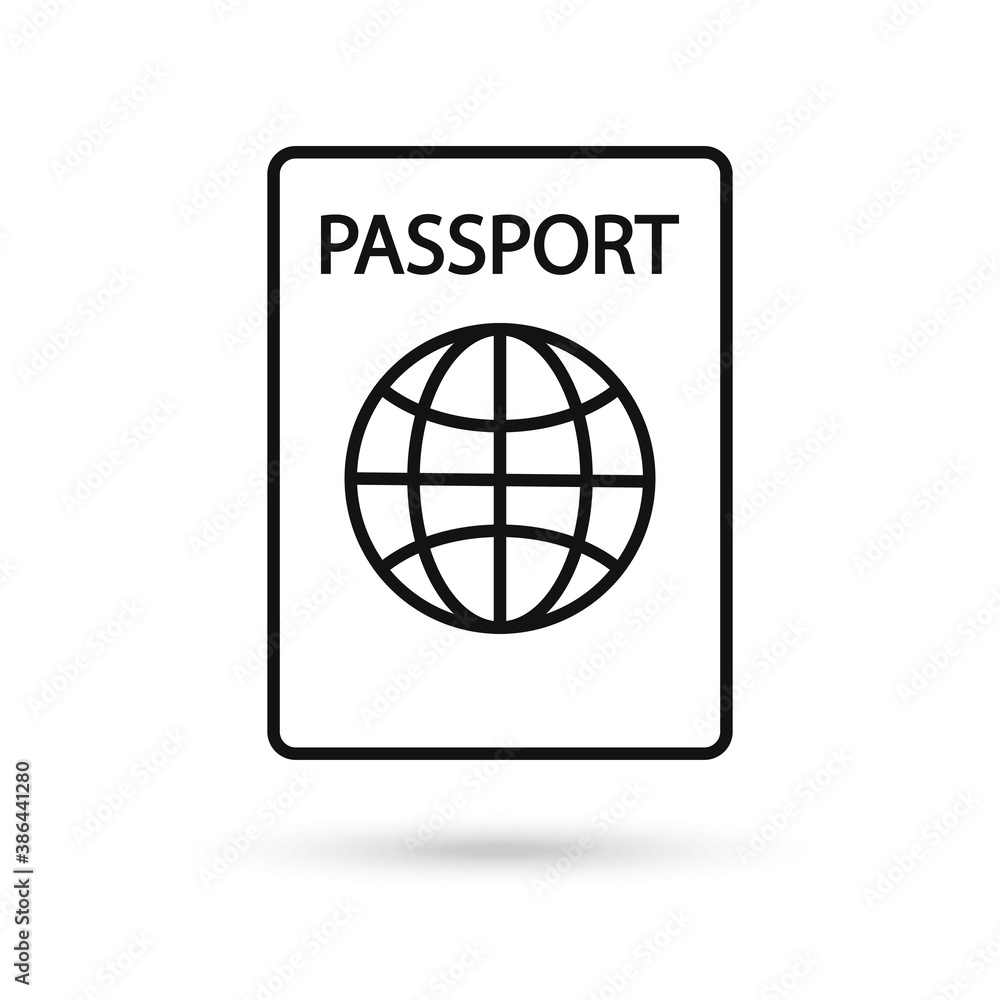 International passport vector icon. Filled flat sign for mobile concept and web design. Travel documents simple icon. Vector Illustration International passport vector icon. Filled flat sign for mobile concept and web design. Travel documents simple icon. Vector Illustration