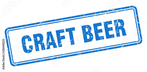 craft beer stamp. square grunge sign on white background