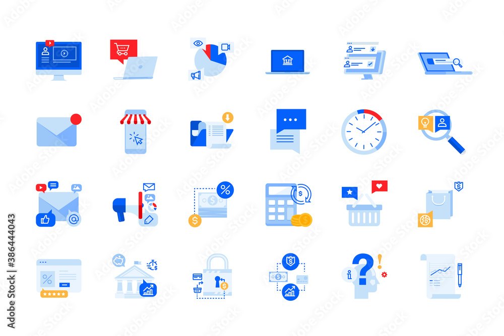 Modern flat design icons of online communication, internet advertising, e-commerce, e-banking. Vector concepts for website and app design and development, business presentation and marketing material. Modern flat design icons of online communication, internet advertising, e-commerce, e-banking. Vector concepts for website and app design and development, business presentation and marketing material.