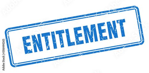 entitlement stamp. square grunge sign on white background