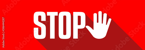 Stop on red background
