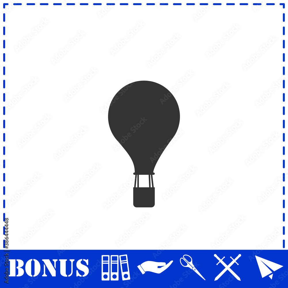 Hot air balloon icon flat