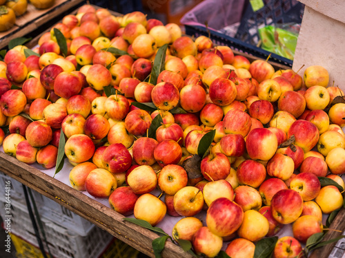 Elstar apples for sale at a stall in a street market in Divisioria, Manila, Philippines photo