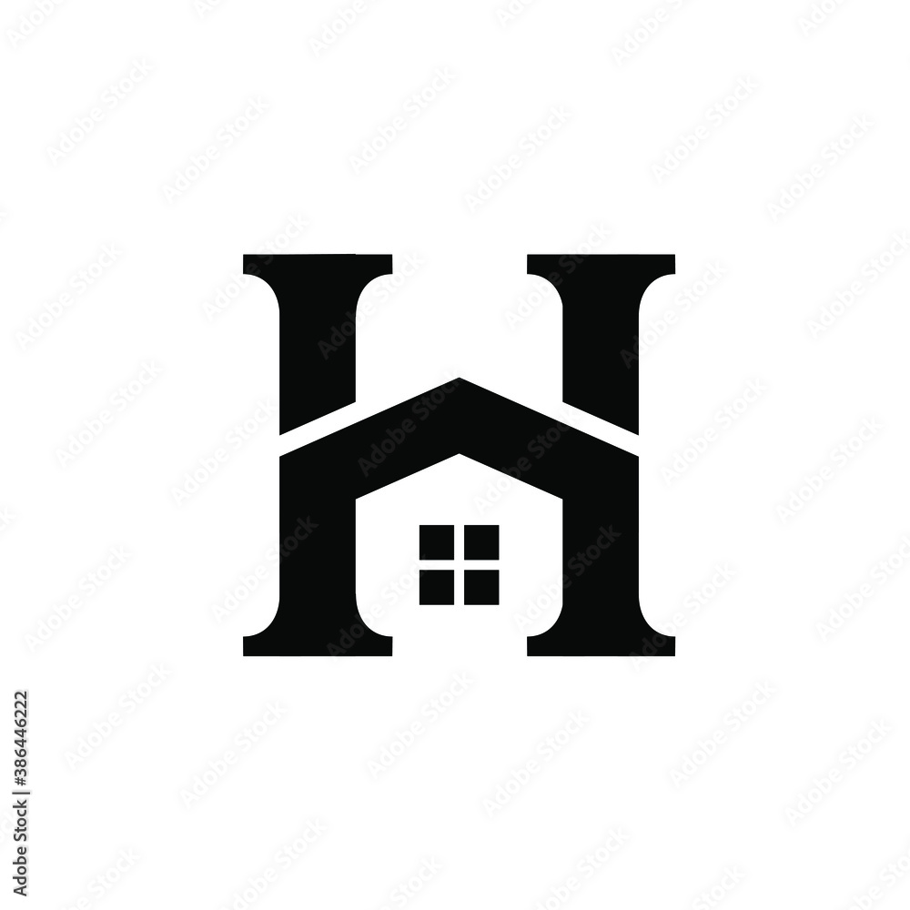home house initial letter h black bold logo vector icon illustration design isolated white background home house initial letter h black bold logo vector icon illustration design isolated white background