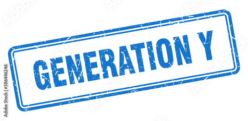 generation y stamp. square grunge sign on white background