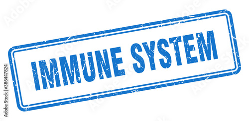 immune system stamp. square grunge sign on white background