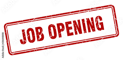 job opening stamp. square grunge sign on white background
