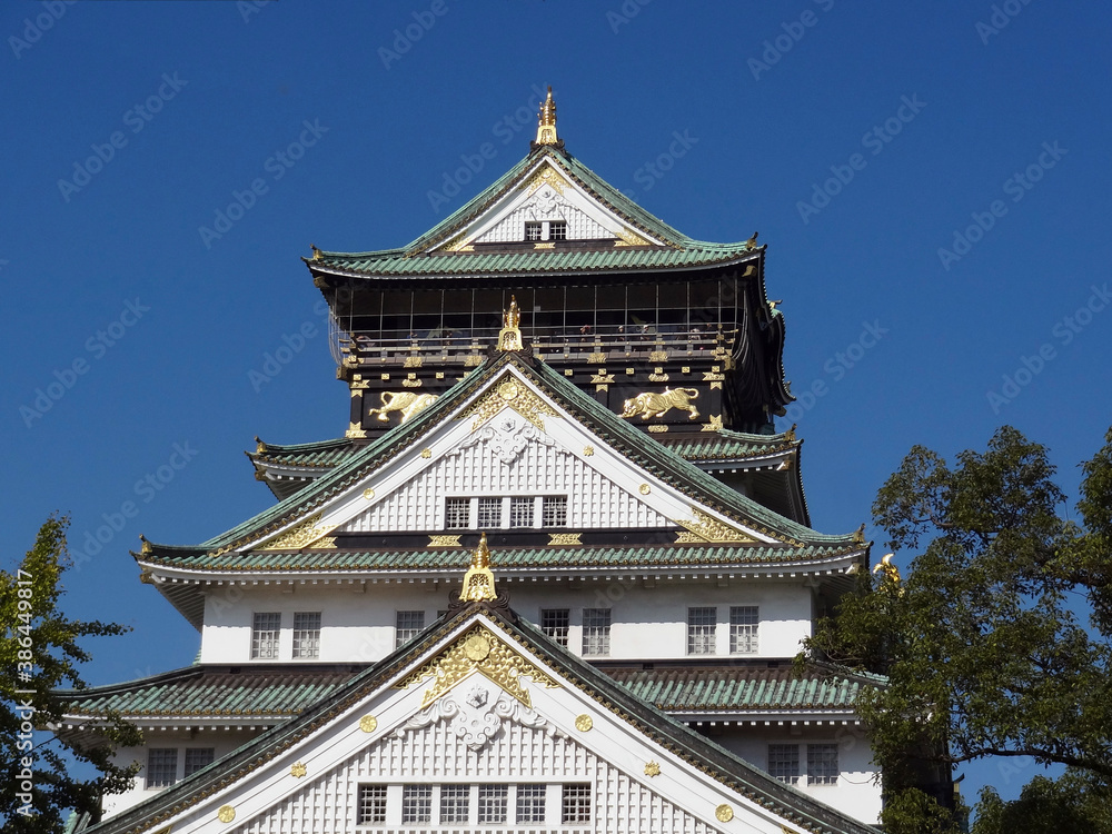 大阪城天守閣と樹木 大阪城天守閣と樹木