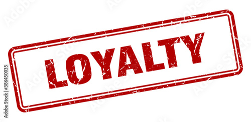 loyalty stamp. square grunge sign on white background