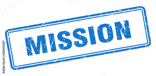 mission stamp. square grunge sign on white background