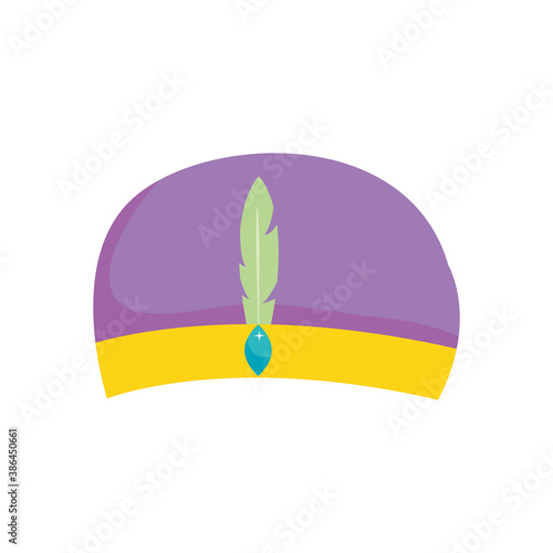 arabic turban icon, flat style