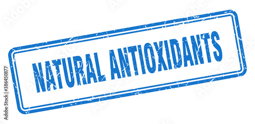 natural antioxidants stamp. square grunge sign on white background