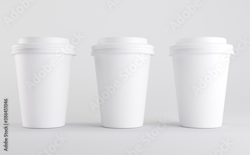 White Coffee Cup Mockup 3D illustration