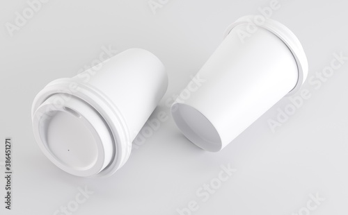 White Coffee Cup Mockup 3D illustration
