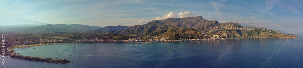 aerial view of giardini-naxos port