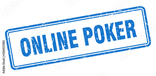 online poker stamp. square grunge sign on white background