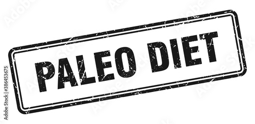 paleo diet stamp. square grunge sign on white background