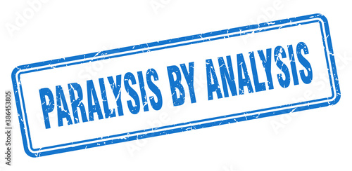 paralysis by analysis stamp. square grunge sign on white background