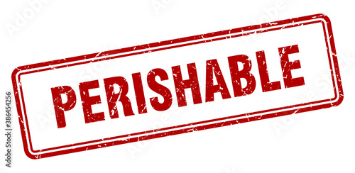 perishable stamp. square grunge sign on white background