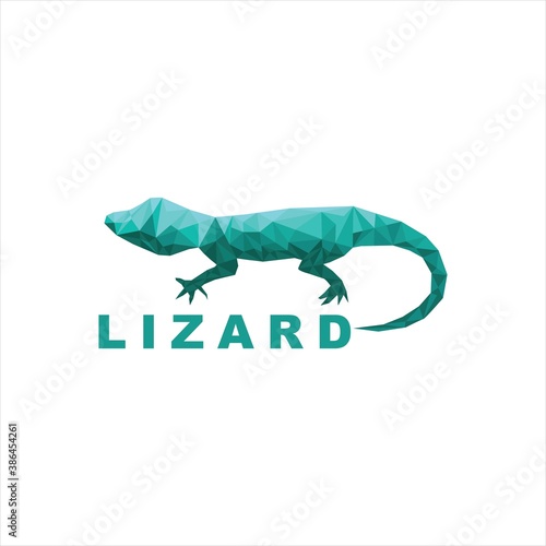Lizard Geometric Triangle Logo Icon Design  Lizard Triangle