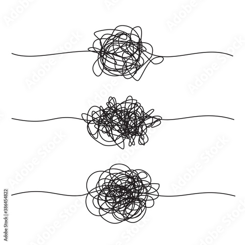 Tangled grungy round scribble