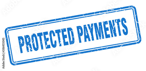 protected payments stamp. square grunge sign on white background